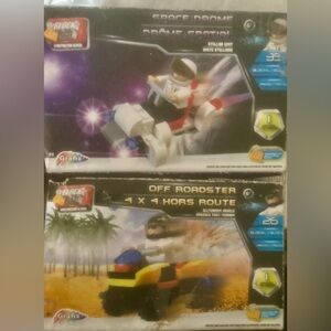 Block Tech Space Drone & Off Roadster sets both new in box
